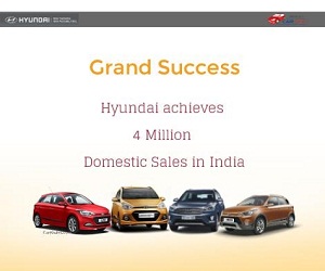 Hyundai accomplishes 4 Million Domestic Sales in India